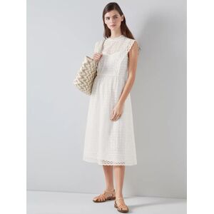 L.K.Bennett Laila Broderie Anglaise Midi Dress, White - White - Female - Size: 10