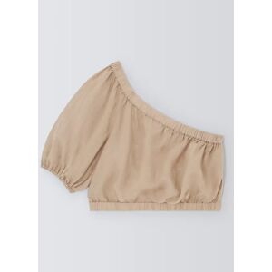 Velvet by Graham & Spencer Laleen Linen Crop Top, Biscuit - Biscuit - Female - Size: S