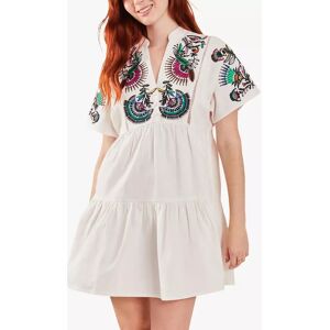 Accessorize Fan Embroidered Cover Up Dress, White/Multi - White/Multi - Female - Size: XXL