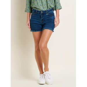 Brakeburn Raw Edge Denim Shorts, Blue - Blue - Female - Size: 20