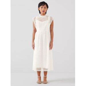 L.K.Bennett Petite Laila Broderie Anglaise Midi Dress, White - White - Female - Size: 14