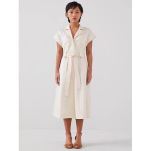 L.K.Bennett Petite Ivy Cotton Safari Dress, Ecru - Ecru - Female - Size: 18
