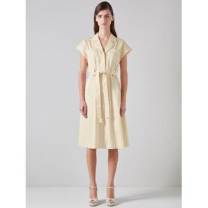 L.K.Bennett Ivy Cotton Safari Dress, Ecru - Ecru - Female - Size: 14