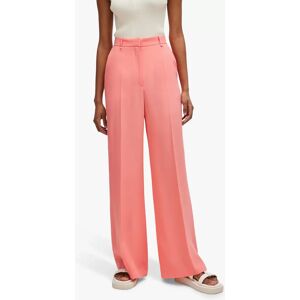 Hugo Boss BOSS Tikela Wide Leg Tailored Trousers, Pink - Pink - Female - Size: 8