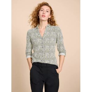 White Stuff Annie Cotton Jersey Shirt, Ivory/Multi - Ivory/Multi - Female - Size: 24