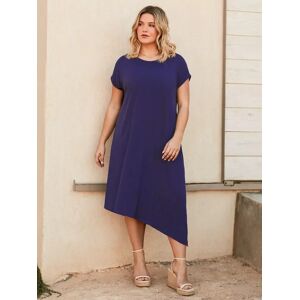 Live Unlimited Curve Jersey Asymmetric Midi Dress, Blue - Blue - Female - Size: 22