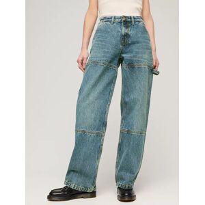 Superdry Organic Cotton Vintage Carpenter Jeans, Guerrero Mid Blue - Guerrero Mid Blue - Female - Size: W34/L32