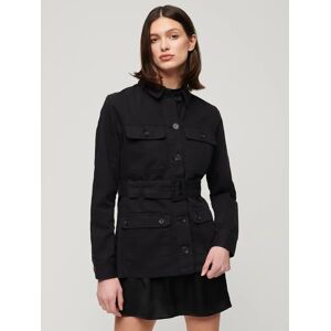 Superdry Belted Cotton Safari Jacket, Black - Black - Female - Size: 10