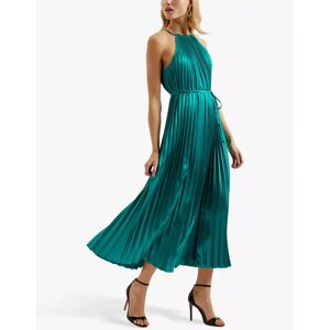 Ted Baker Melike Pleated Halterneck Midi Dress, Green Mid - Green Mid - Female - Size: 6