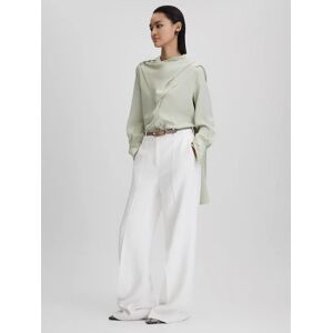 Reiss Emilia Chiffon Blouse, Sage - Sage - Female - Size: 8