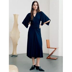 Jigsaw Crepe Handkerchief Midi Dress, Navy - Navy - Female - Size: XS