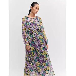 Mango Victoria Midi Floral Chiffon Dress, Light Purple/Multi - Light Purple/Multi - Female - Size: 6