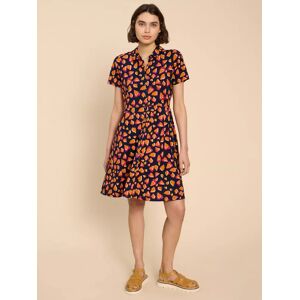 White Stuff Ria Jersey Shirt Dress - Navy Print - Female - Size: 24