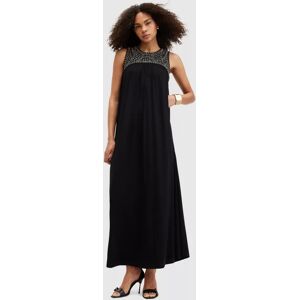 AllSaints Arizona Embroidered Maxi Dress, Black - Black - Female - Size: 16