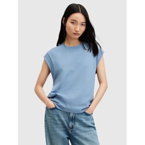 AllSaints Esme Cap Sleeve Organic Cotton T-Shirt, Denim Blue - Denim Blue - Female - Size: 10
