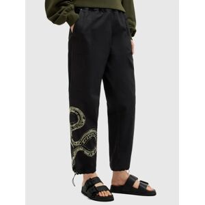 AllSaints Yas Embroidered Snake Trousers, Washed Black - Washed Black - Female - Size: 10