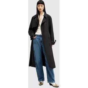 AllSaints Kikki Oversized Trench Coat - Black - Female - Size: L