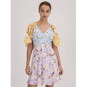 FLORERE Cape Back Mini Dress, Multi - Multi - Female - Size: 14