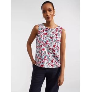 Hobbs Maddy Floral Print Sleeveless Top, White/Multi - White/Multi - Female - Size: XS