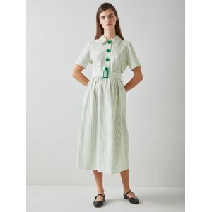 L.K.Bennett Bextor Stripe Shirt Dress - Cream/Green - Female - Size: 16