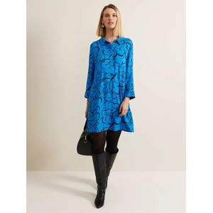 Phase Eight Marina Leaf Tunic Dress, Blue - Blue - Female - Size: 10