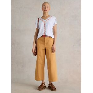 White Stuff Tia Wide Leg Cropped Jeans - Mid Yellow - Female - Size: 24