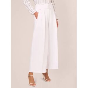 Adrianna Papell Belted Wide Leg Trousers, White - White - Female - Size: 8