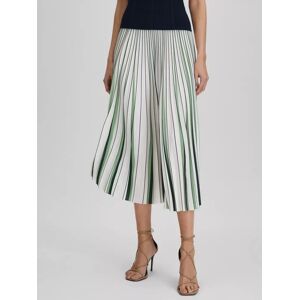 Reiss Saige Striped Pleated Midi Skirt, Cream/Multi - Cream/Multi - Female - Size: 8