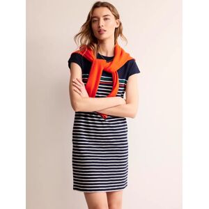 Boden Leah Jersey T-Shirt Dress, Navy/Ivory Stripe - Navy/Ivory Stripe - Female - Size: 16
