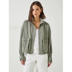 HUSH Melinda Utility Jacket, Green - Green - Female - Size: 8