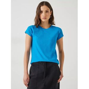 HUSH Slim Fit Cotton Crew Neck T-Shirt - Ocean Blue - Female - Size: XS