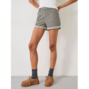 HUSH Amalia Striped Cotton Shorts, Dark Olive - Dark Olive - Female - Size: 18