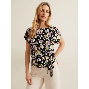 Phase Eight Maddie Watercolour Floral Print Top, Black/Multi - Black/Multi - Female - Size: 18