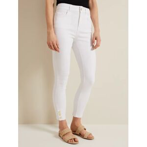 Phase Eight Joelle Button Detail Skinny Jeans, White - White - Female - Size: 16