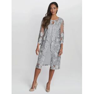 Gina Bacconi Savoy Embroidered Lace Mock Jacket With Jersey Dress, Dove - Dove - Female - Size: 22