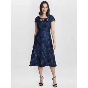 Gina Bacconi Abella Illusion Jewel Floral Dress, Navy - Navy - Female - Size: 22