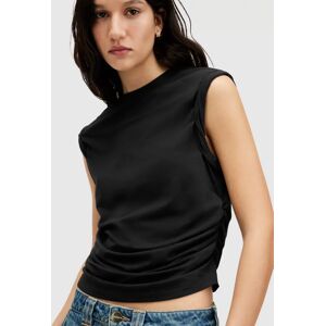 AllSaints West Rolled Sleeve Slim Fit Tank Top, Black - Black - Female - Size: L