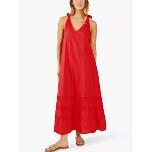 Accessorize Ruched Hem Sleeveless Maxi Dress, Red - Red - Female - Size: S