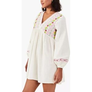 Accessorize Floral Embroidered Mini Dress, White - White - Female - Size: L