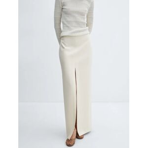 Mango Glass Slit Maxi Skirt, Light Beige - Light Beige - Female - Size: S