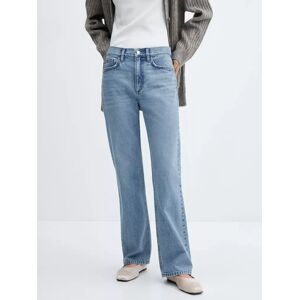 Mango Matilda Cotton Straight Leg Jeans, Open Blue - Open Blue - Female - Size: 18