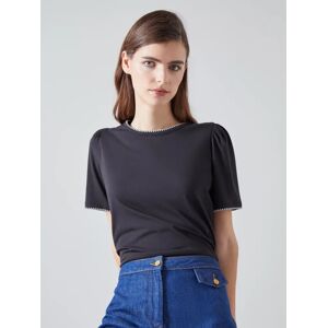 L.K.Bennett Lizzie Puff Shoulder T-Shirt - Navy - Female - Size: M