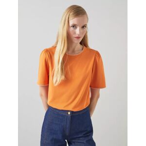 L.K.Bennett Lizzie Puff Shoulder T-Shirt - Burnt Orange - Female - Size: M