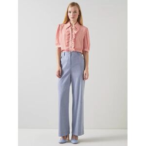 L.K.Bennett Ensor Silk Blend Stripe Shirt, Rose/Cream - Rose/Cream - Female - Size: 12