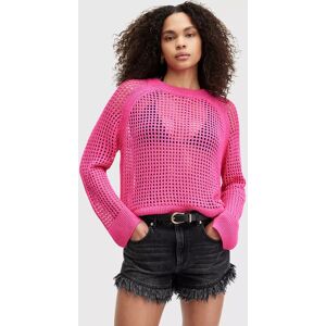 AllSaints Paloma Crew Neck Jumper - Hot Pink - Female - Size: L