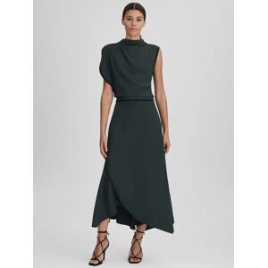 Reiss Sara Drape Detail Cropped Top, Green - Green - Female - Size: 6