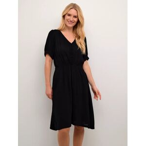 KAFFE Short Sleeve V-Neck Dress - Black Deep - Female - Size: 12