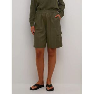 KAFFE Milia Linen Blend Shorts - Forest Night - Female - Size: 18