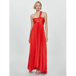 Mango Claudi Pleated One Shoulder Maxi Dress, Red - Red - Female - Size: 6