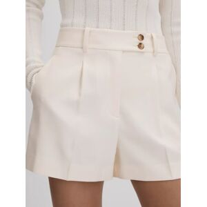 Reiss Millie Pleat Front Tailored Shorts, Cream - Cream - Female - Size: 12